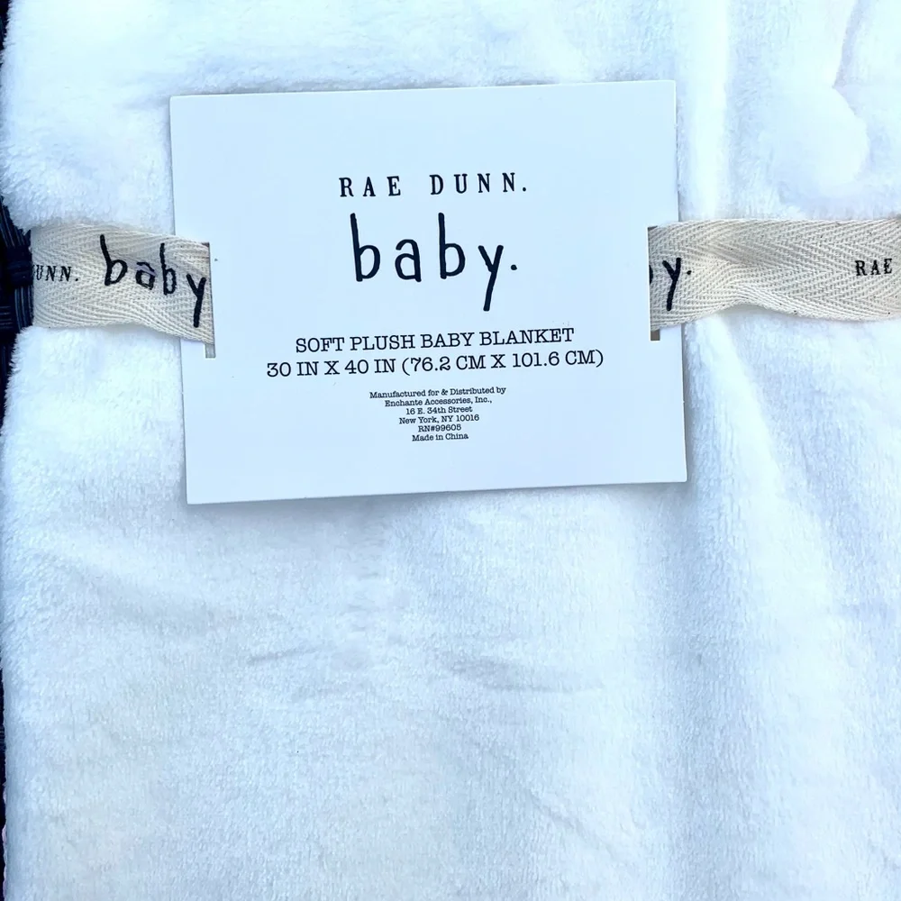 Rae Dunn Hoppy Easter soft plush baby blanket